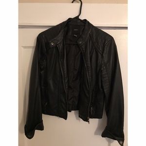 Pleather Bomber Jacket
