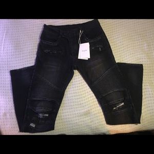 Balmain Distressed Biker Jeans