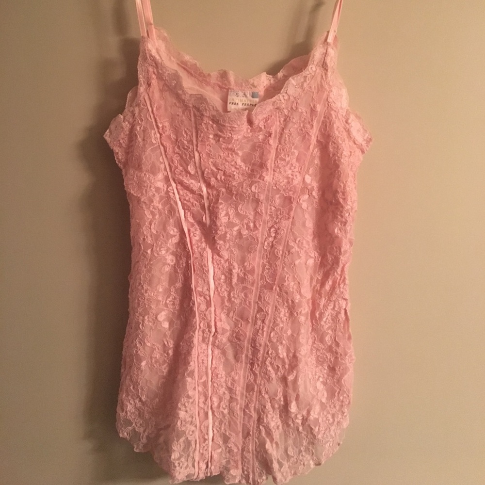 Free People pink lace camisole
