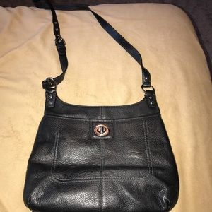 Coach black leather Crossbody Handbag