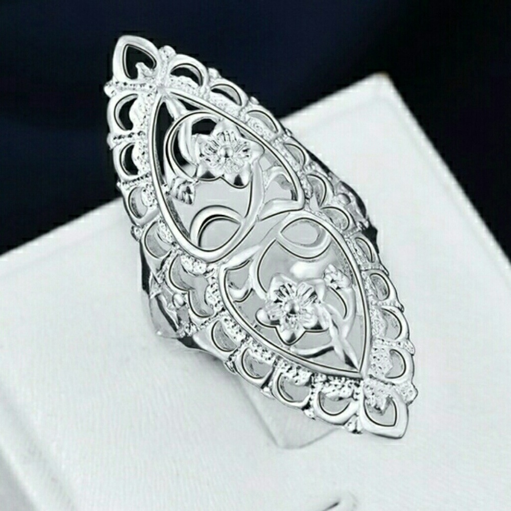 Sterling silver filigree ring