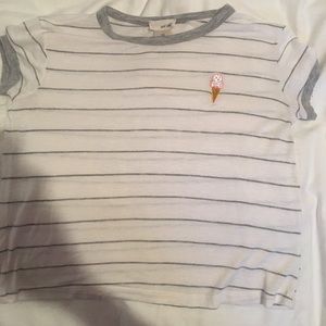 striped ice cream white crop top
