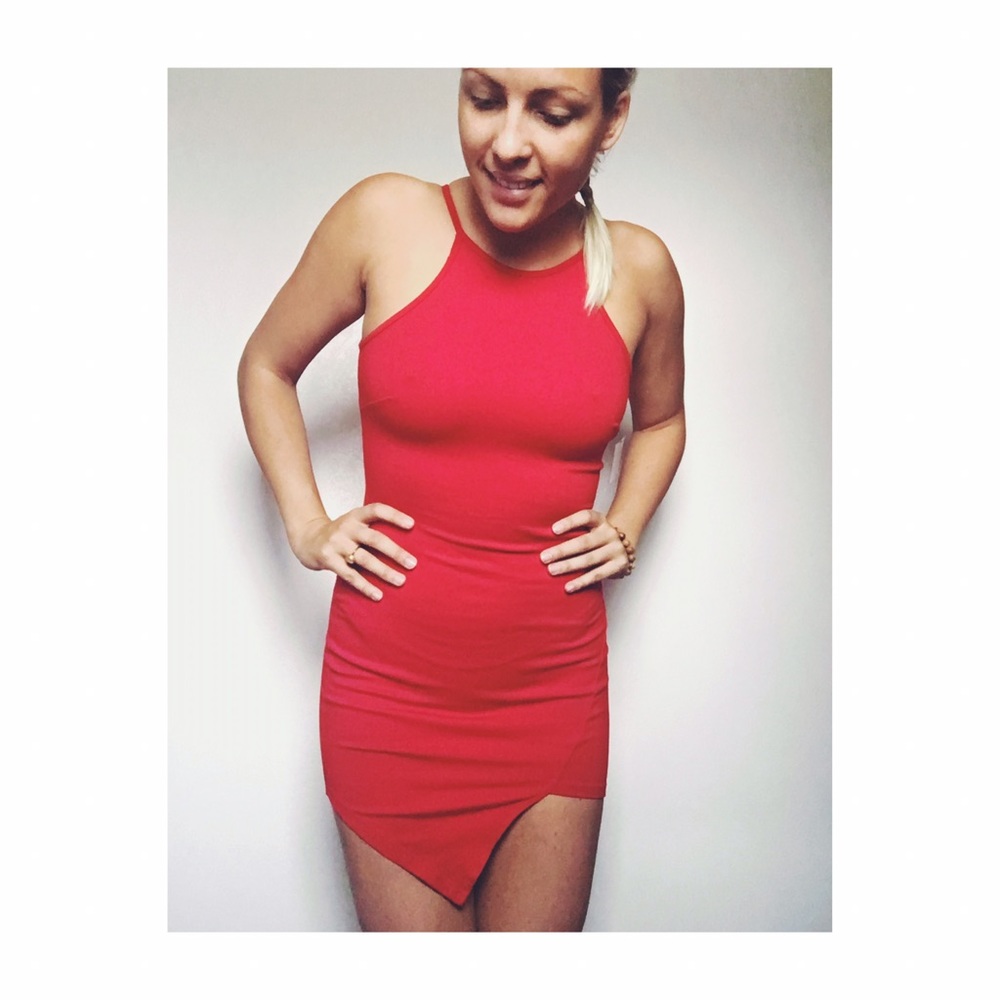 Red sexy Windsor bodycon dress