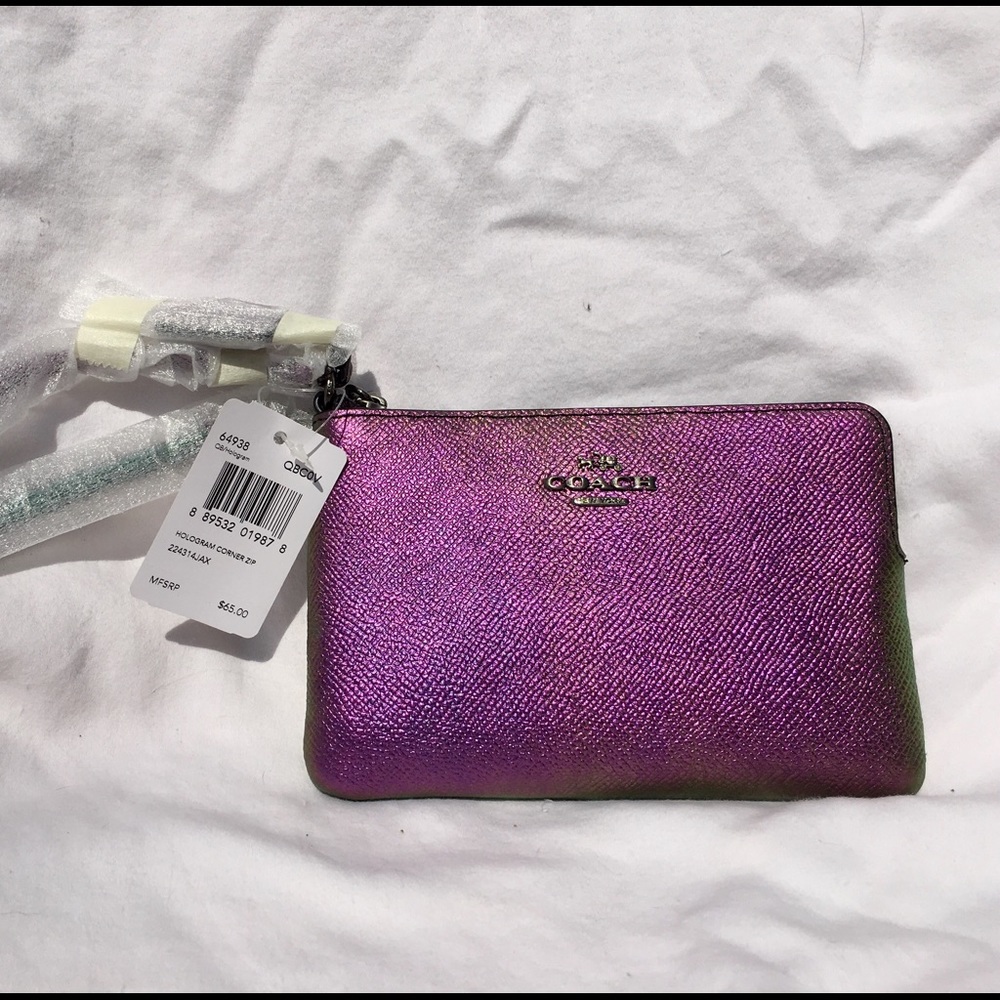 Coach Hologram Corner Zip Pouch NWT!! 64938