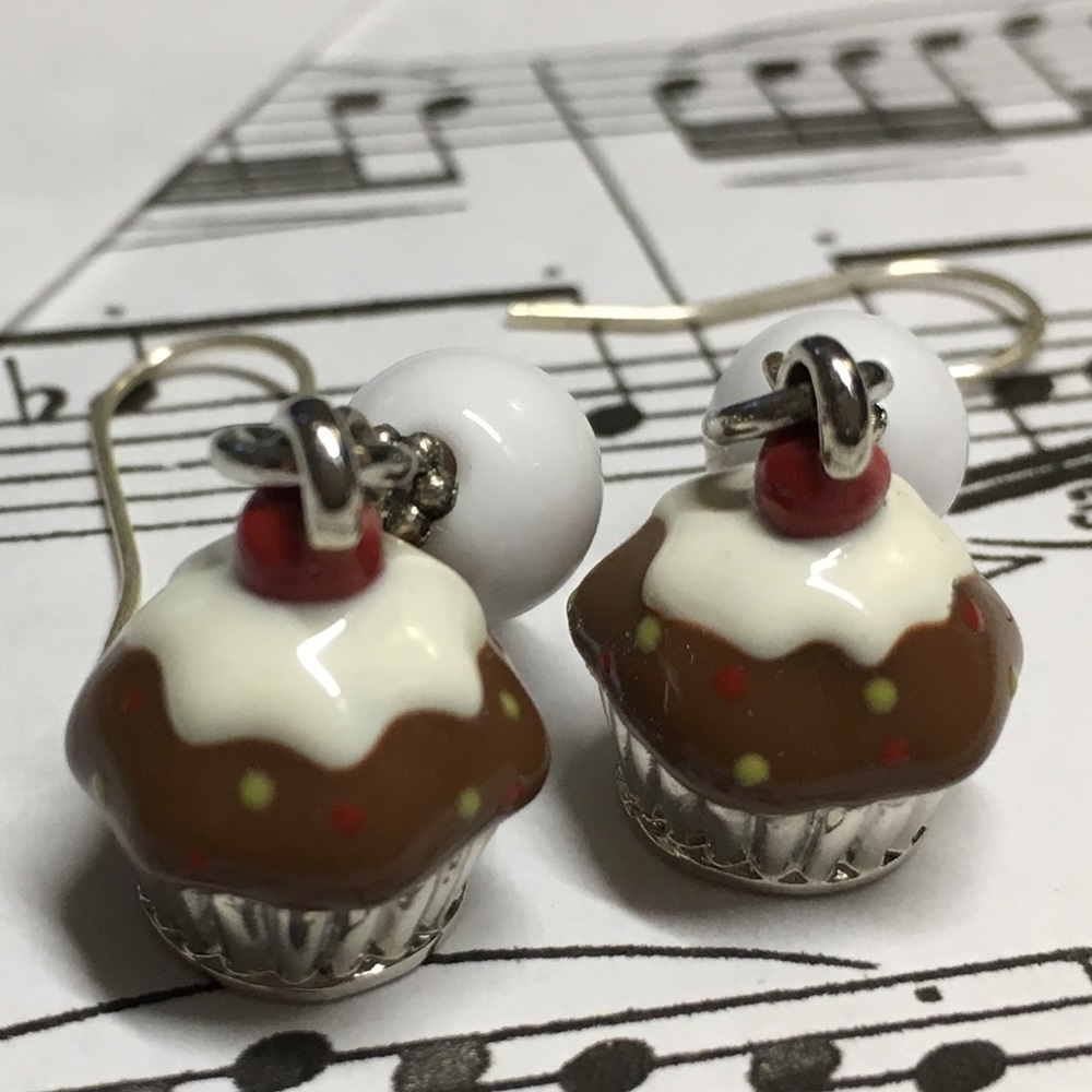 2 for $20 Cupcake Glass Earrings