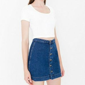 American Apparel Button Front Denim Skirt