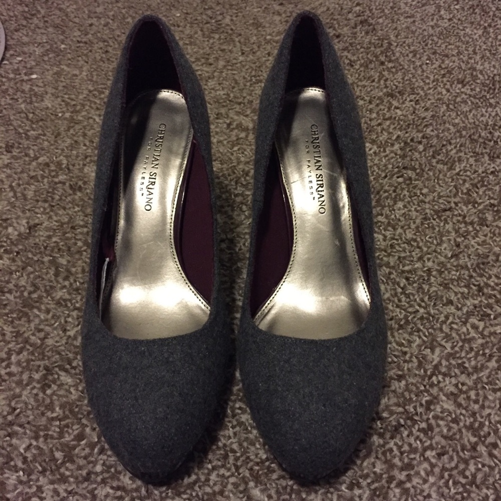 Felt material high heels