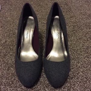 Felt material high heels