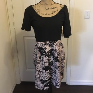 Black and pink floral dress