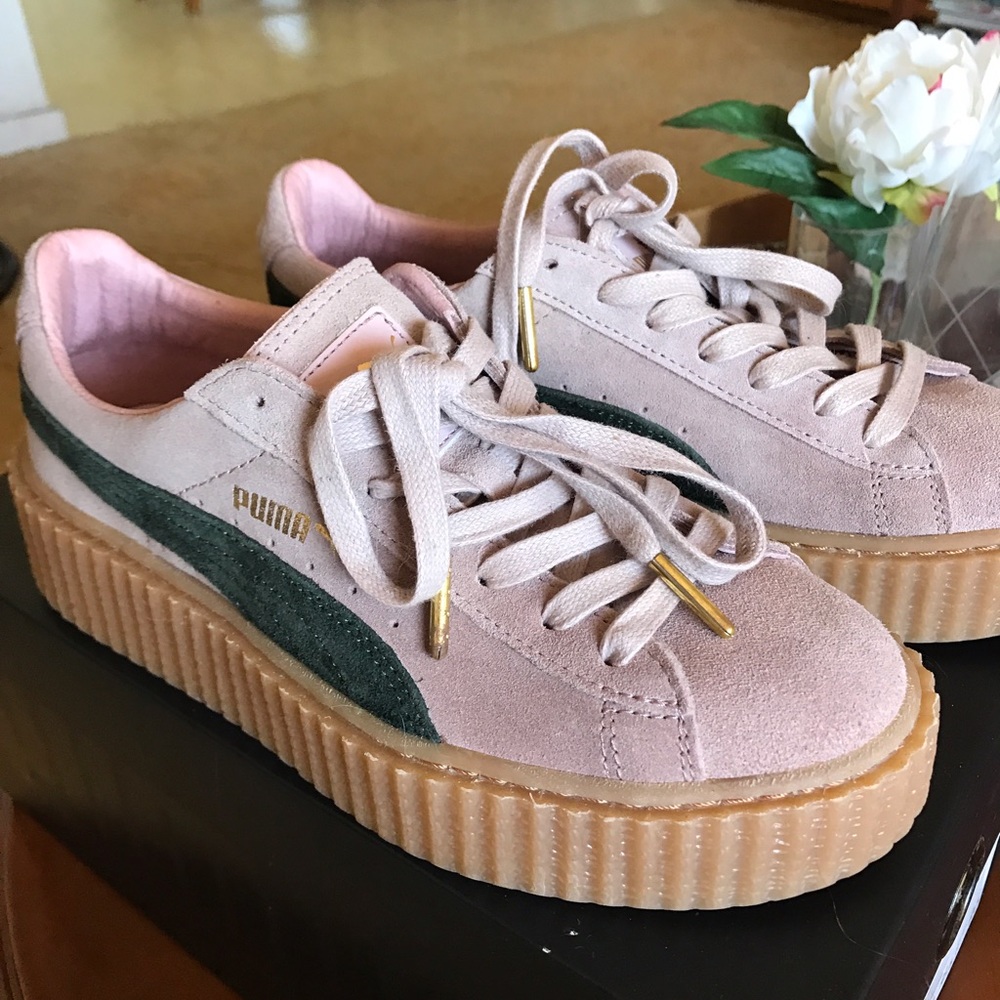 Fenty puma Rihanna creepers pink green women's 7