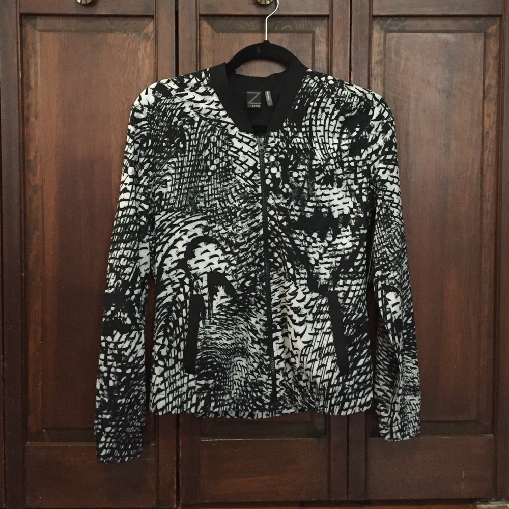 Black and white track jacket