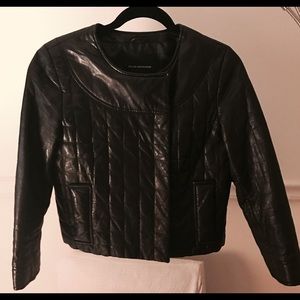 Club Monaco black authentic leather jacket.