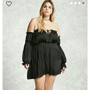 Satin off the shoulder dress