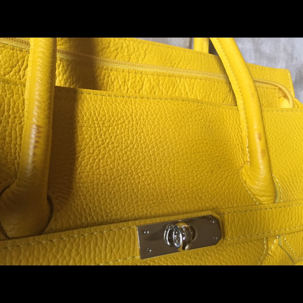 Yellow leather bag