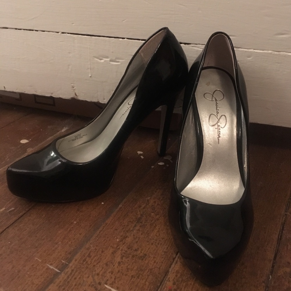 Jessica Simpson Patent Black Heels