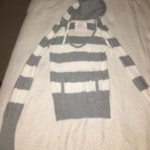 Pink knit hoodie