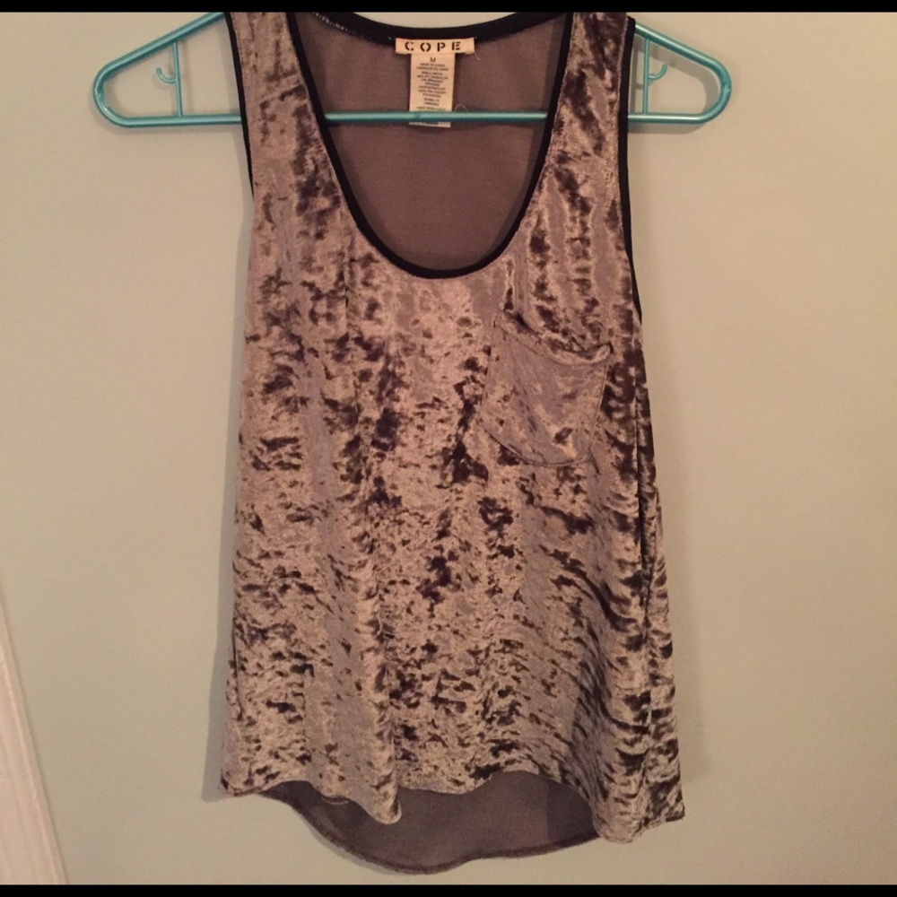Velvet racerback tank top