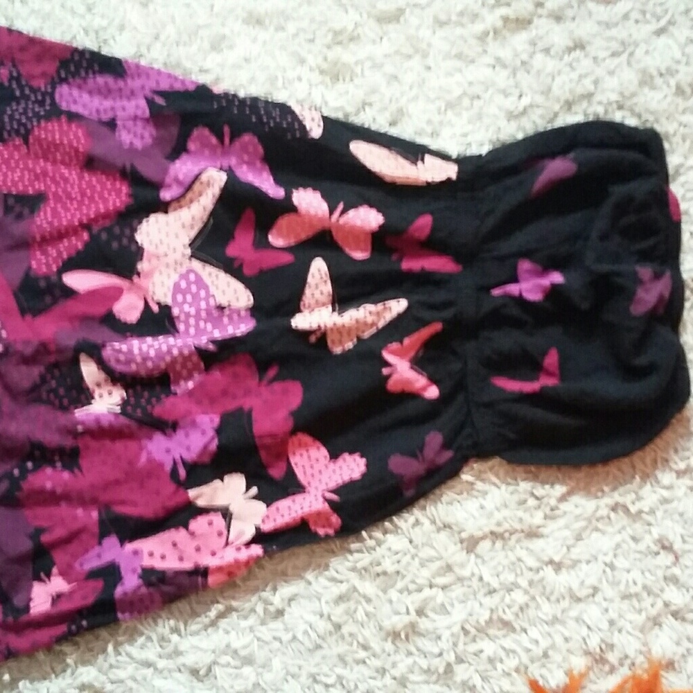 Butterfly strapless mini dress