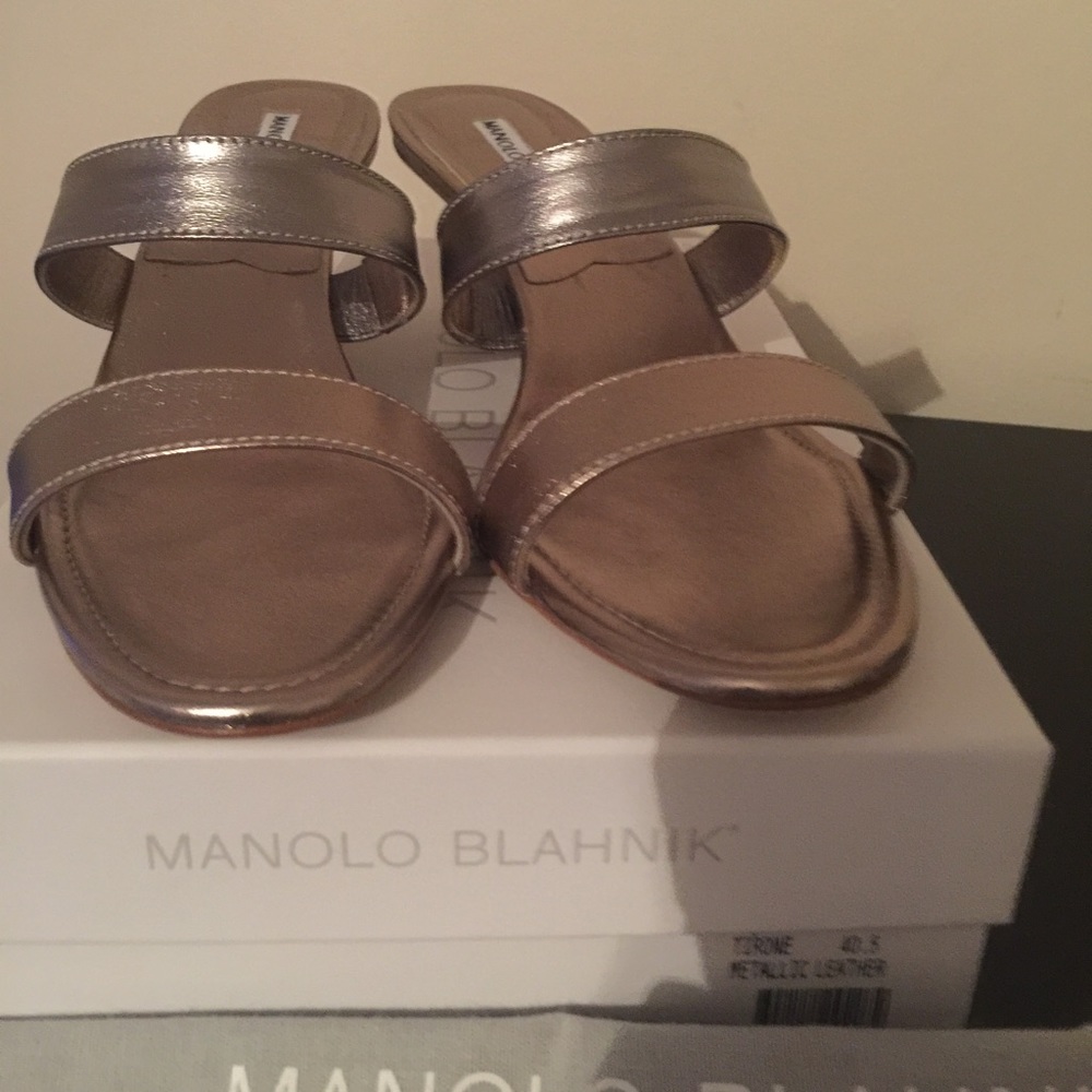 New Manolo Blahnik Gold/Silver Wedges.