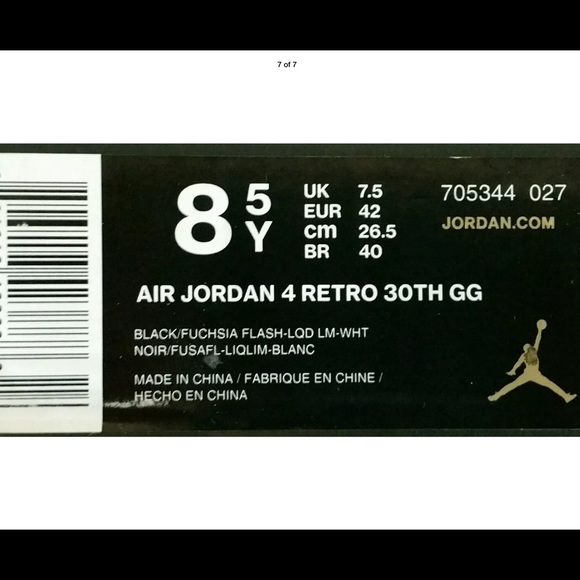 *SOLD* Air Jordan Retro IV 30th FuchsiaBlack - Picture 7 of 7