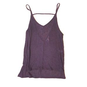 Black open back tank top