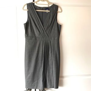 J. Crew Gray Wool Pleated Sleeveless Sheath Dress