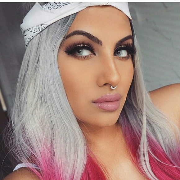 Ombre Gray Pink Beauty Lacefront Wig