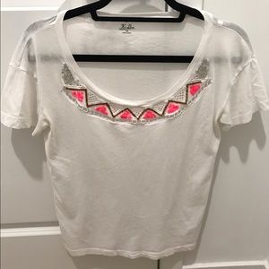 Madewell Beaded White T-Shirt