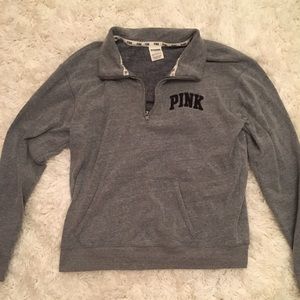 PINK grey half zip jacket