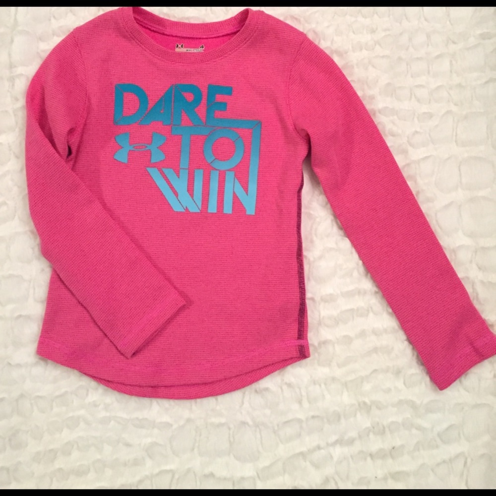 Girls Under Armour Waffel Long Sleeve Top