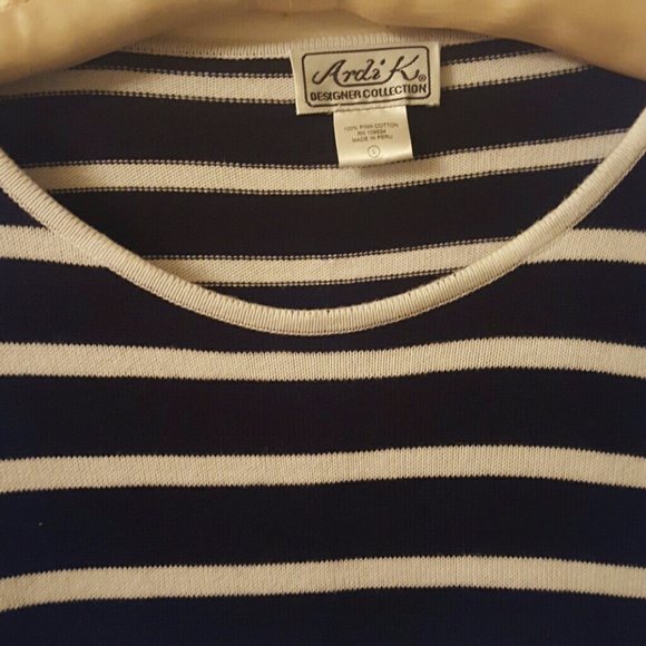 Ardi K Striped crew neck black and white top. L - Picture 2 of 6