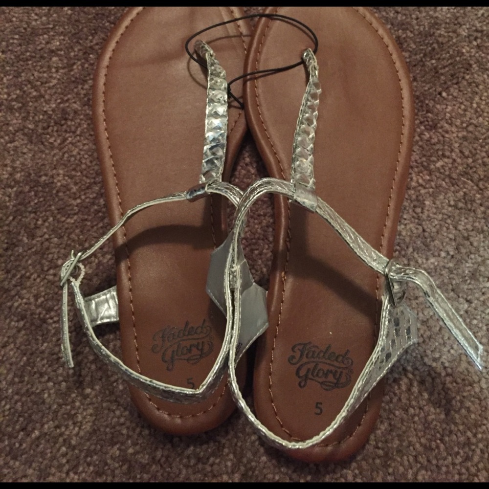 Brand New Silver Jeweled Sandals