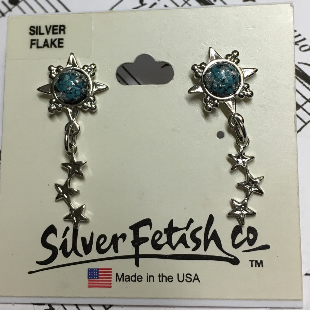 NEW Silver mixed with Turquoise Starry Earrings