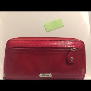 Pelina Red Patent Leather Wallet/Organizer