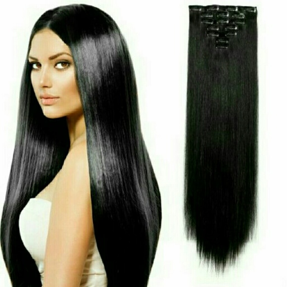 Black Full Head Clip In Extension