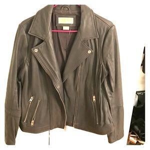 Michael Kors Gray Leather Jacket