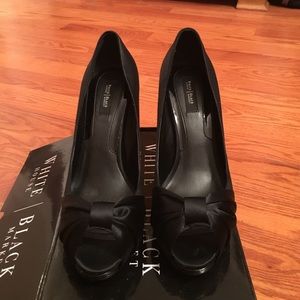 White House Black Market Satin Peep Toe Shoes