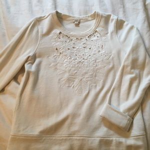 J. crew embellished crew neck sweatshirt