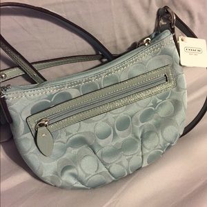 NWT Small, sky blue crossbody purse by Coach
