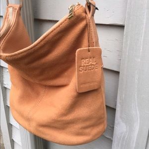 NWT Suede cross body caramel  bucket bag 💼