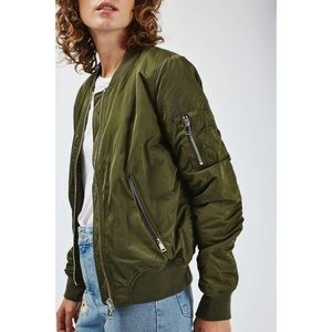 Topshop MA1 Olive Green Bomber Jacket 12