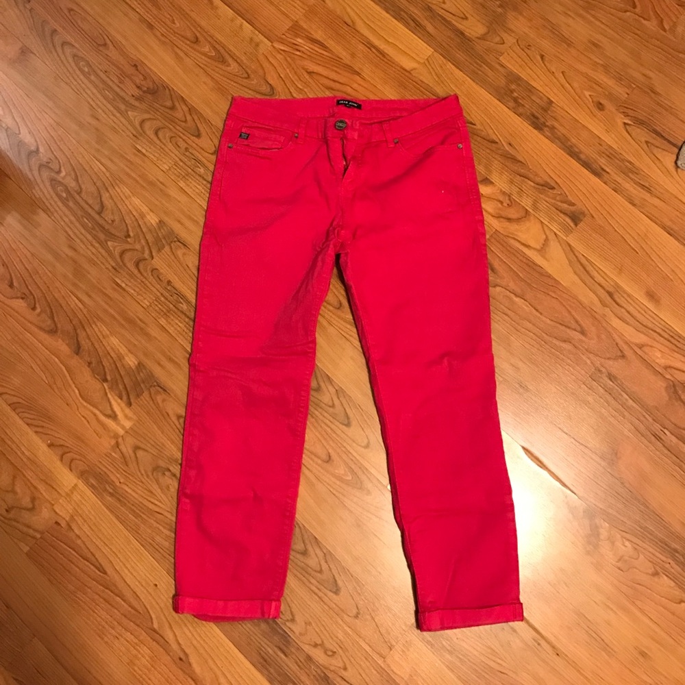 Magenta Crop Jeans