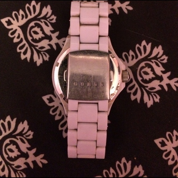 White Rhinestone Guess Watch - Picture 3 of 5
