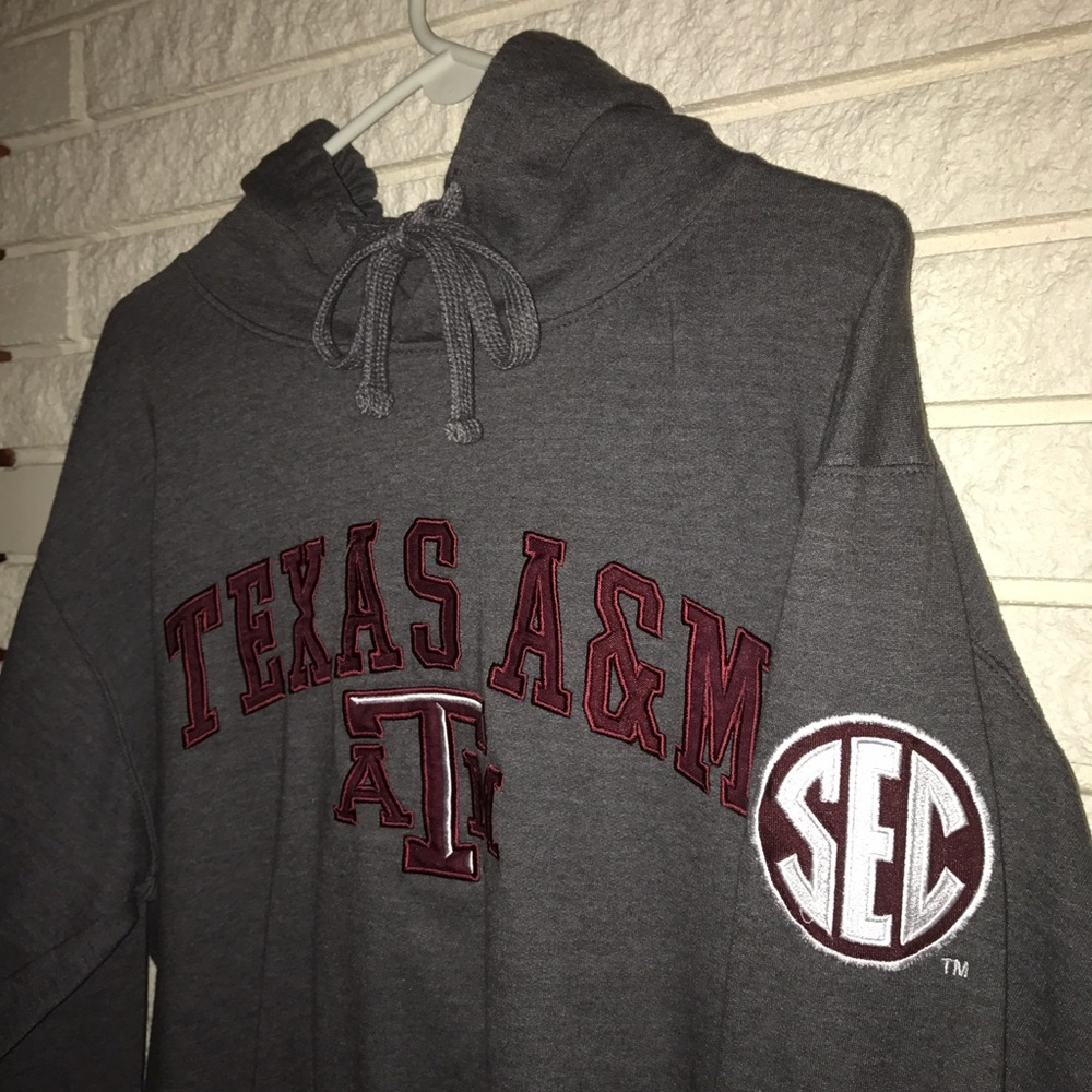 Unisex Texas A&M Sweatshirt Hoodie with SEC Patch!