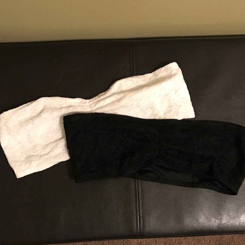 Set of 2 Lace Bandeaus (Black & White)