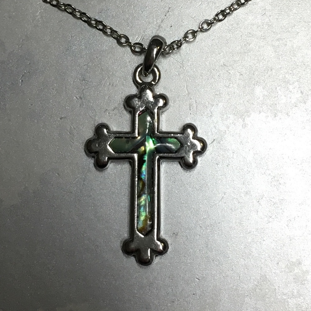 Abalone Shell Cross Necklace