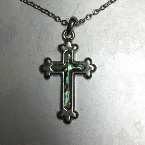 Abalone Shell Cross Necklace