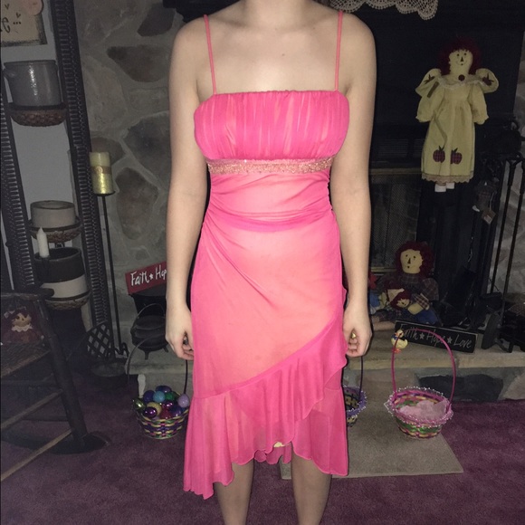 High-low, coral dress - Picture 1 of 2