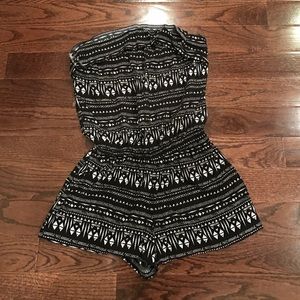 Black and white Tube top romper
