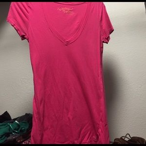 Pink V neck top